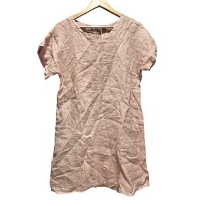 Valentina Naldi 100% Linen Blush Pink Shift Dress Size‎ Medium Italy